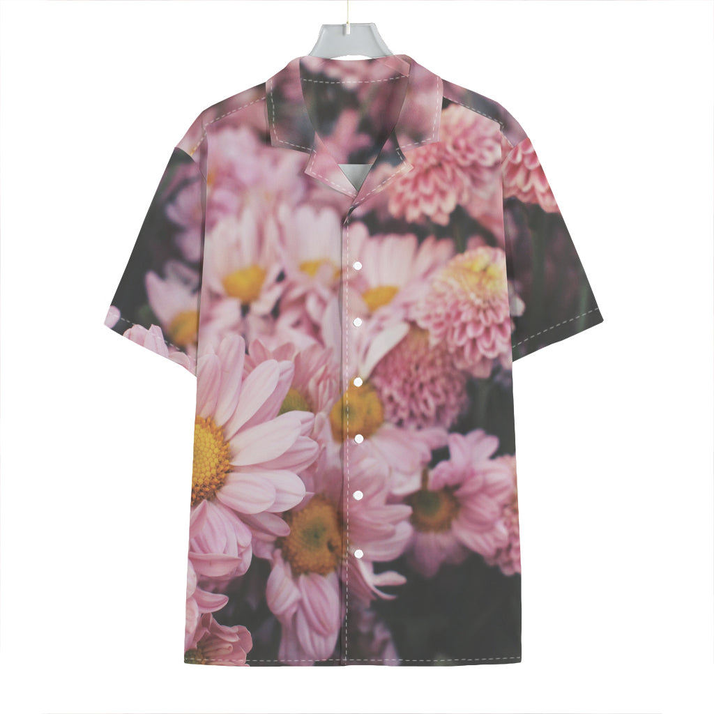 Pink Flowers Print Hawaiian Shirt