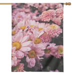 Pink Flowers Print House Flag