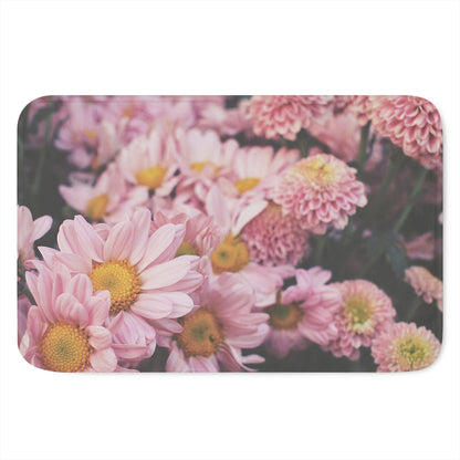Pink Flowers Print Indoor Door Mat