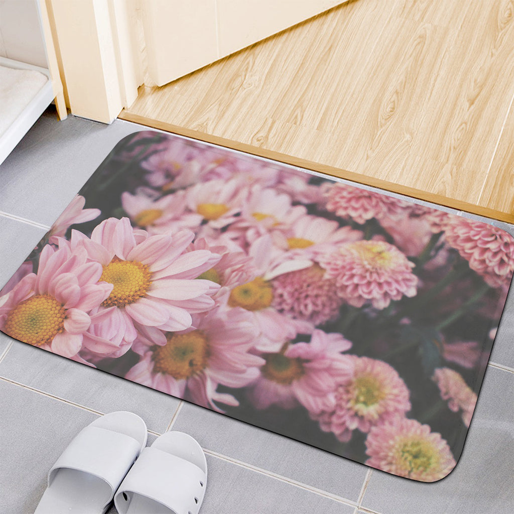 Pink Flowers Print Indoor Door Mat
