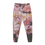 Pink Flowers Print Jogger Pants