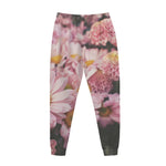 Pink Flowers Print Jogger Pants