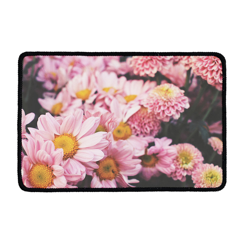 Pink Flowers Print Kitchen Mat