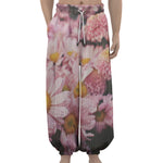 Pink Flowers Print Lantern Pants