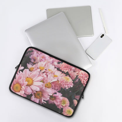 Pink Flowers Print Laptop Sleeve
