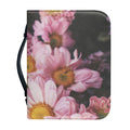 Pink Flowers Print Leather Bible Cover