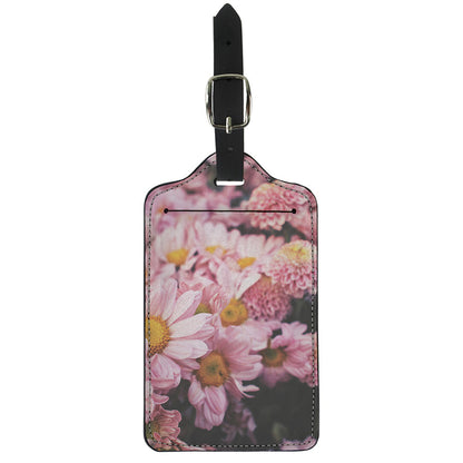 Pink Flowers Print Luggage Tag