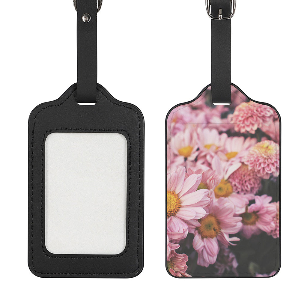 Pink Flowers Print Luggage Tag