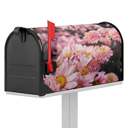 Pink Flowers Print Mailbox Cover