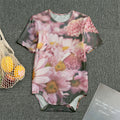 Pink Flowers Print Men's Bodysuit
