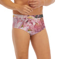 Pink Flowers Print Men's Briefs