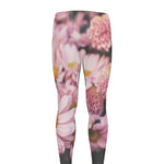Pink Flowers Print Men's leggings