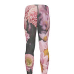Pink Flowers Print Men's leggings