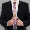 Pink Flowers Print Necktie