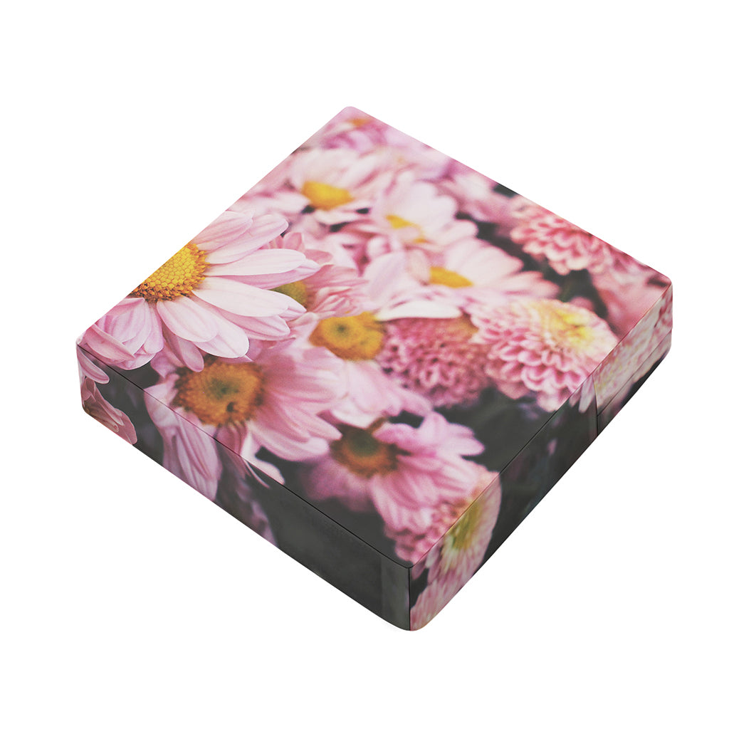 Pink Flowers Print Outdoor Seat Cushion Cover