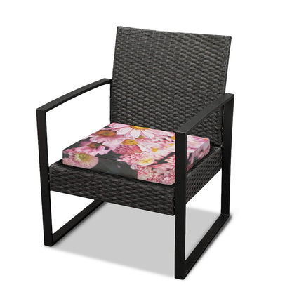 Pink Flowers Print Outdoor Seat Cushion Cover