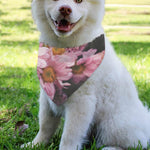 Pink Flowers Print Over The Collar Dog Bandana