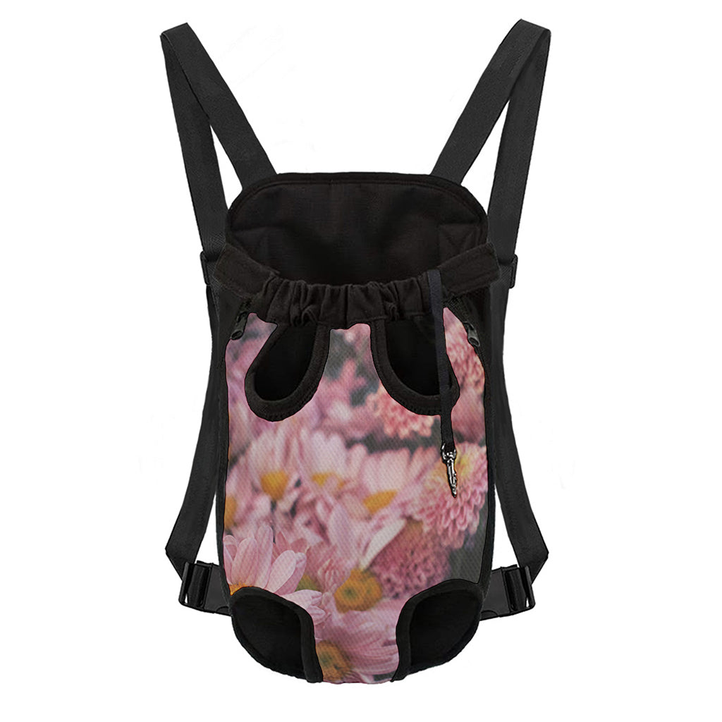 Pink Flowers Print Pet Carrier Backpack