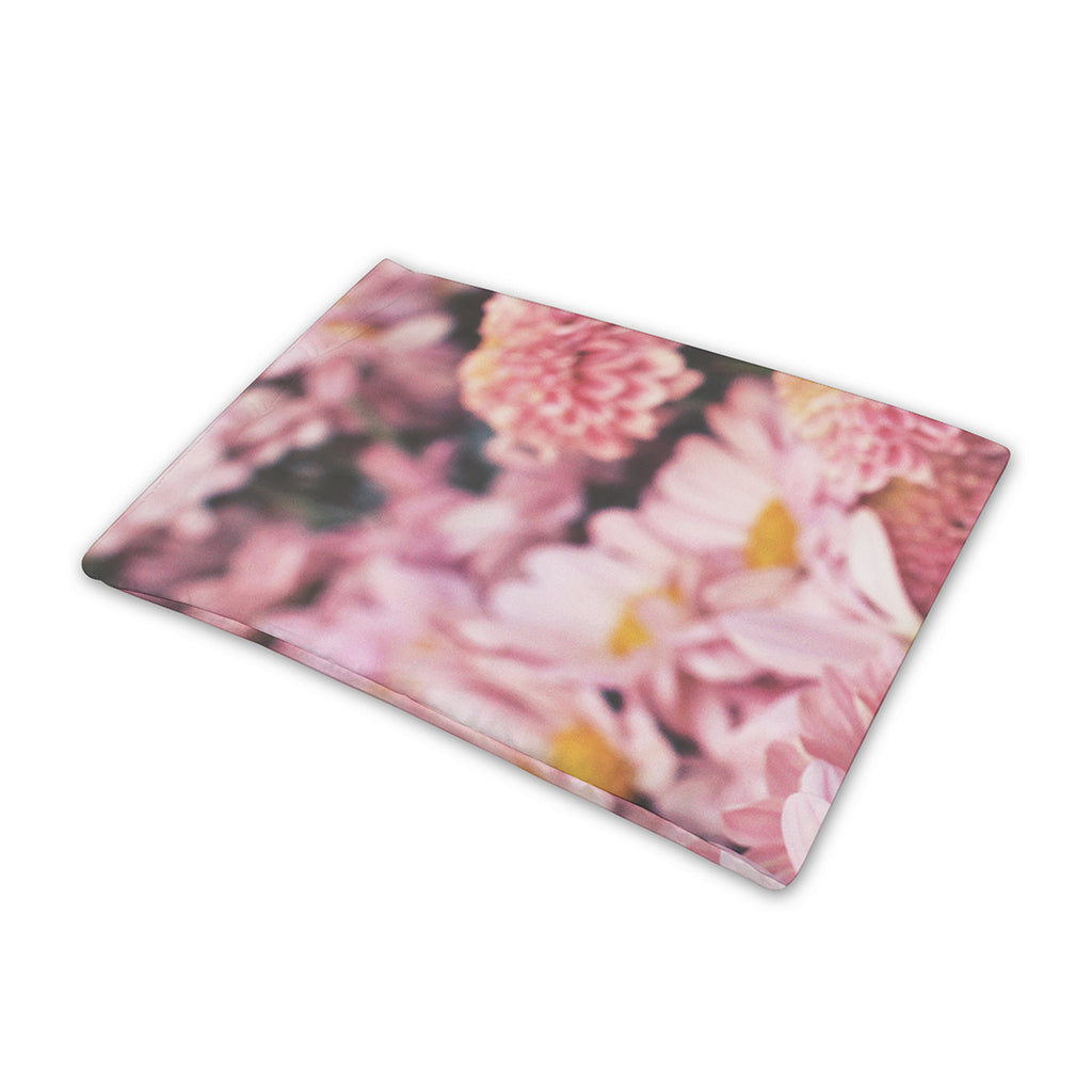 Pink Flowers Print Pet Cooling Mat Cover
