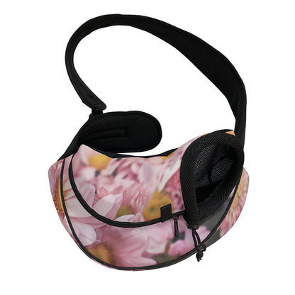 Pink Flowers Print Pet Sling Carrier