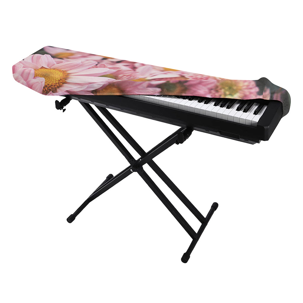 Pink Flowers Print Piano Keyboard Cover