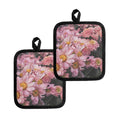 Pink Flowers Print Pot Holders