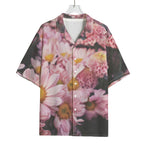 Pink Flowers Print Rayon Hawaiian Shirt