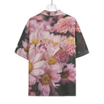 Pink Flowers Print Rayon Hawaiian Shirt