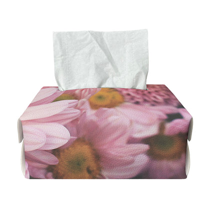 Pink Flowers Print Rectangle Tissue Box Cover
