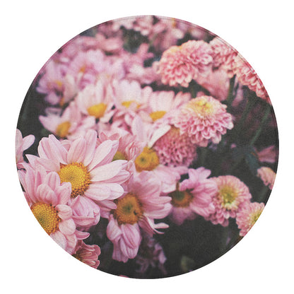 Pink Flowers Print Round Blanket