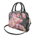 Pink Flowers Print Shoulder Handbag