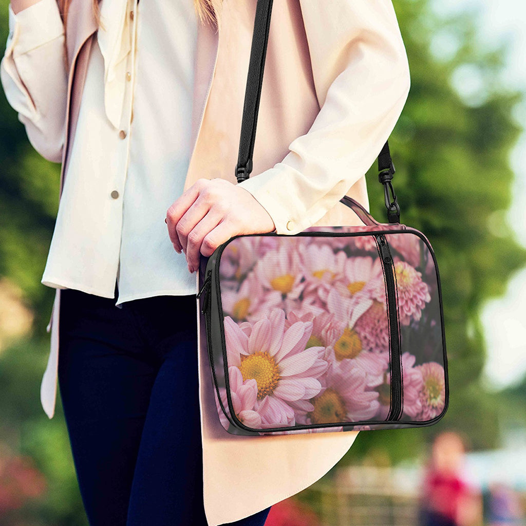 Pink Flowers Print Shoulder Strap Bible Bag