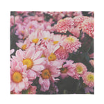 Pink Flowers Print Silk Bandana