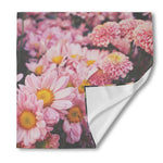 Pink Flowers Print Silk Bandana