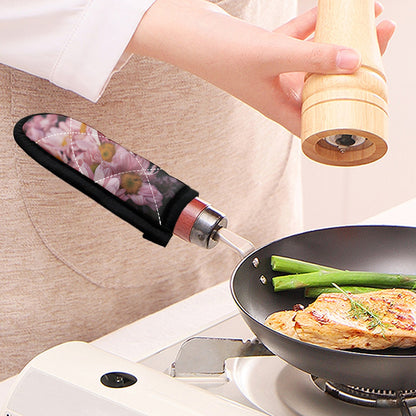 Pink Flowers Print Skillet Handle Cover