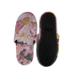 Pink Flowers Print Slippers