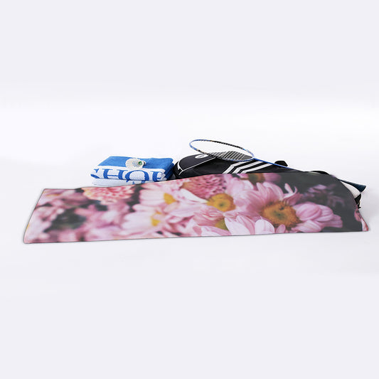 Pink Flowers Print Sports Towel