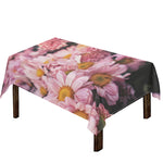 Pink Flowers Print Tablecloth