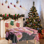 Pink Flowers Print Tablecloth