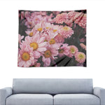 Pink Flowers Print Tapestry