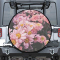 Pink Flowers Print Tire Cover