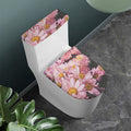 Pink Flowers Print Toilet Lid And Tank Cover Set