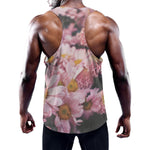 Pink Flowers Print Training Tank Top