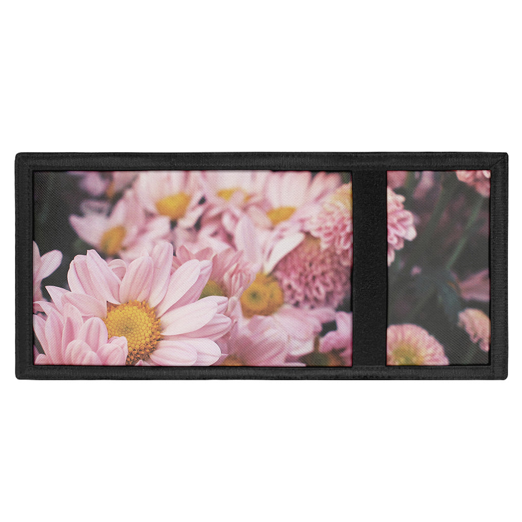 Pink Flowers Print Trifold Wallet