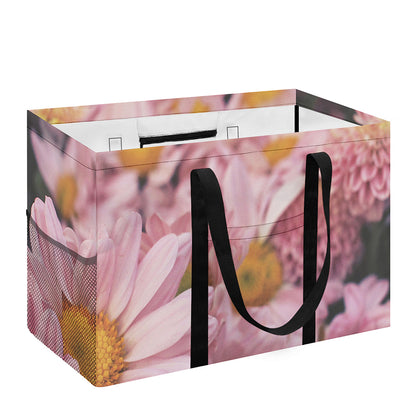 Pink Flowers Print Utility Tote Bag