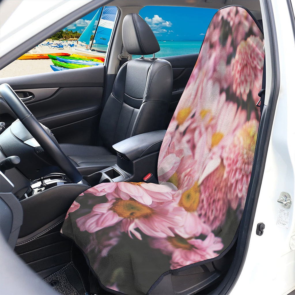 Pink Flowers Print Waterproof Car Seat Cover
