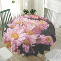 Pink Flowers Print Waterproof Round Tablecloth