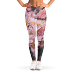 Pink Flowers Print Women's Leggings