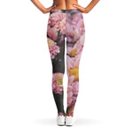 Pink Flowers Print Women's Leggings