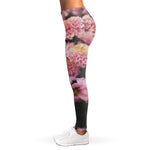 Pink Flowers Print Women's Leggings